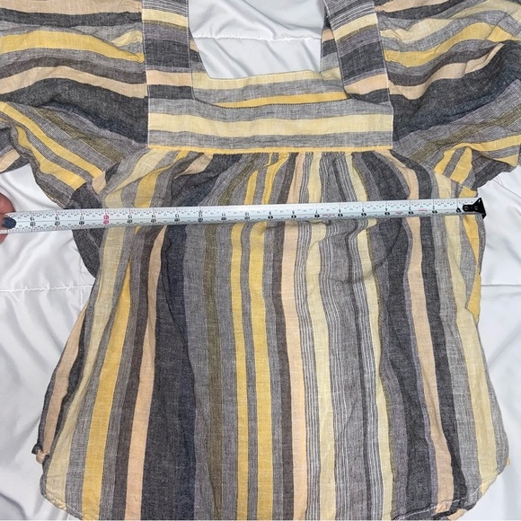 beachlunchlounge Striped Yellow and Gray Top - Picture 4 of 7
